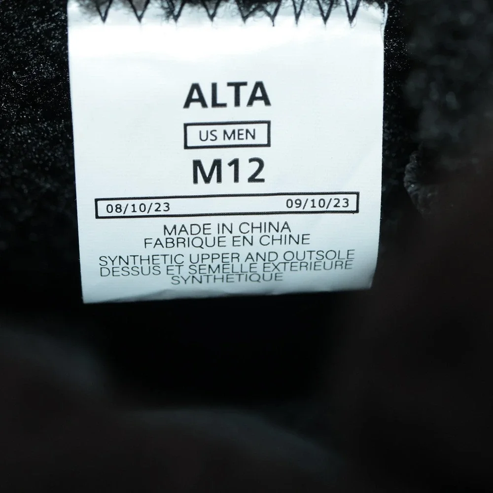 Vessi Mens Alta Boots Size 12 Black Waterproof Lace Up Fleece Lined Sneaker Shoe